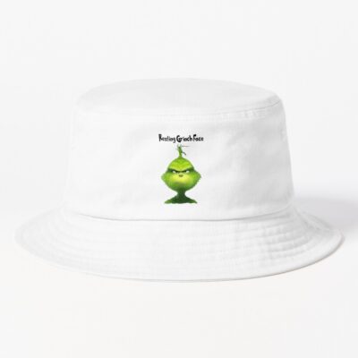 Grinch Face Funny Christmas Meme Design Bucket Hat