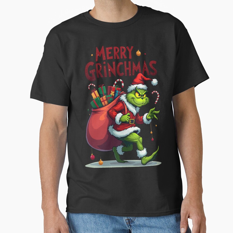 Grinch Funny Christmas Holiday Design T-shirt - Image 2