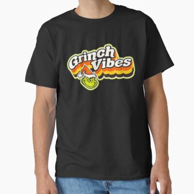 Grinch Vibes Retro Christmas Holiday T-shirt