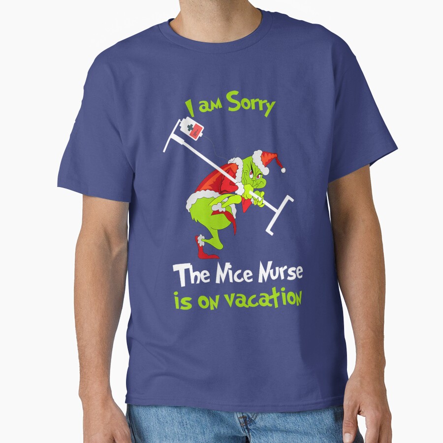 Grinch Funny Nurse Vacation Christmas Humor Design T-shirt - Image 4