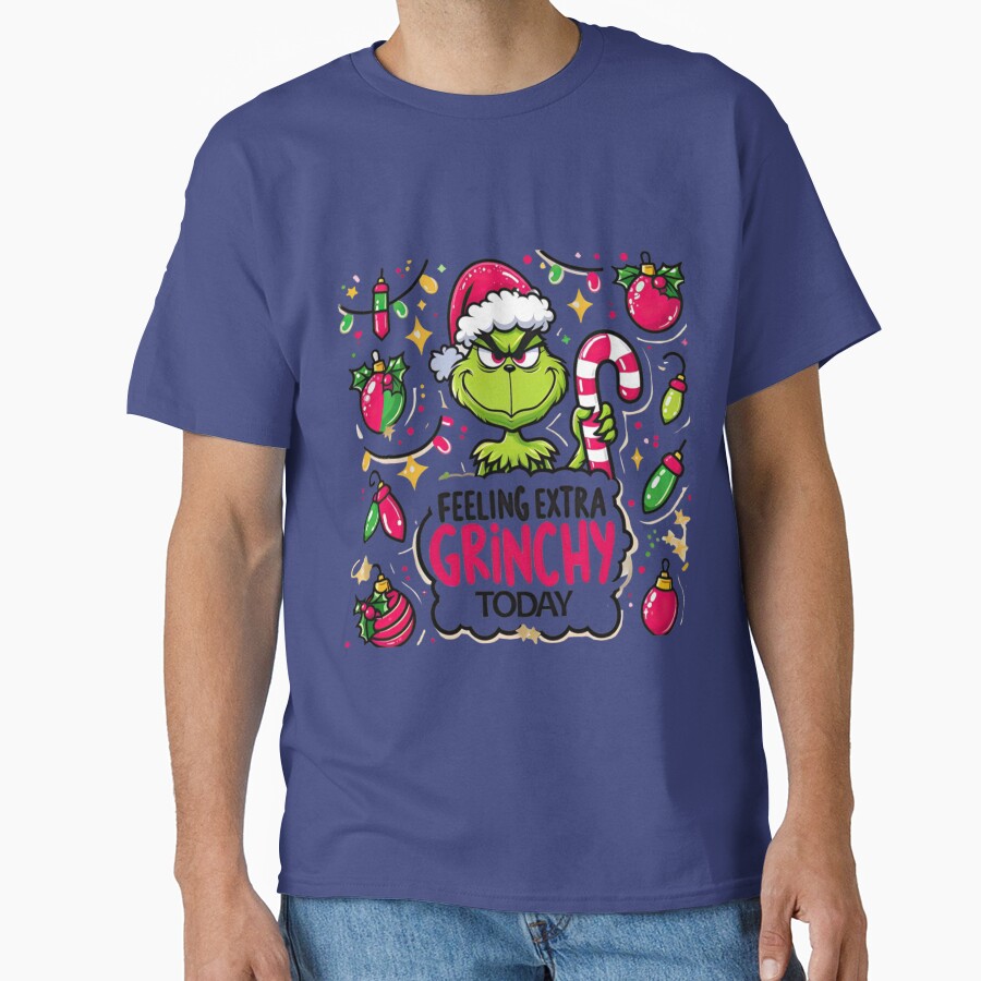 Grinch Extra Grinchy Christmas Mood Design T-shirt - Image 4