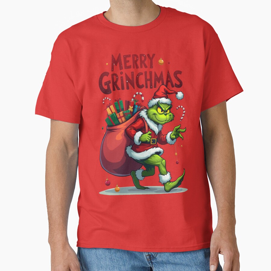 Grinch Funny Christmas Holiday Design T-shirt - Image 5