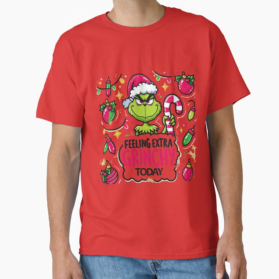 Grinch Extra Grinchy Christmas Mood Design T-shirt - Image 5