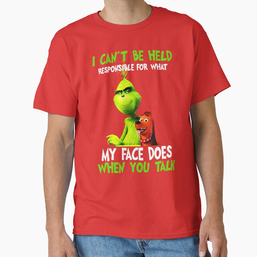 New Collection Christmas Grinchs Face T-shirt - Image 5