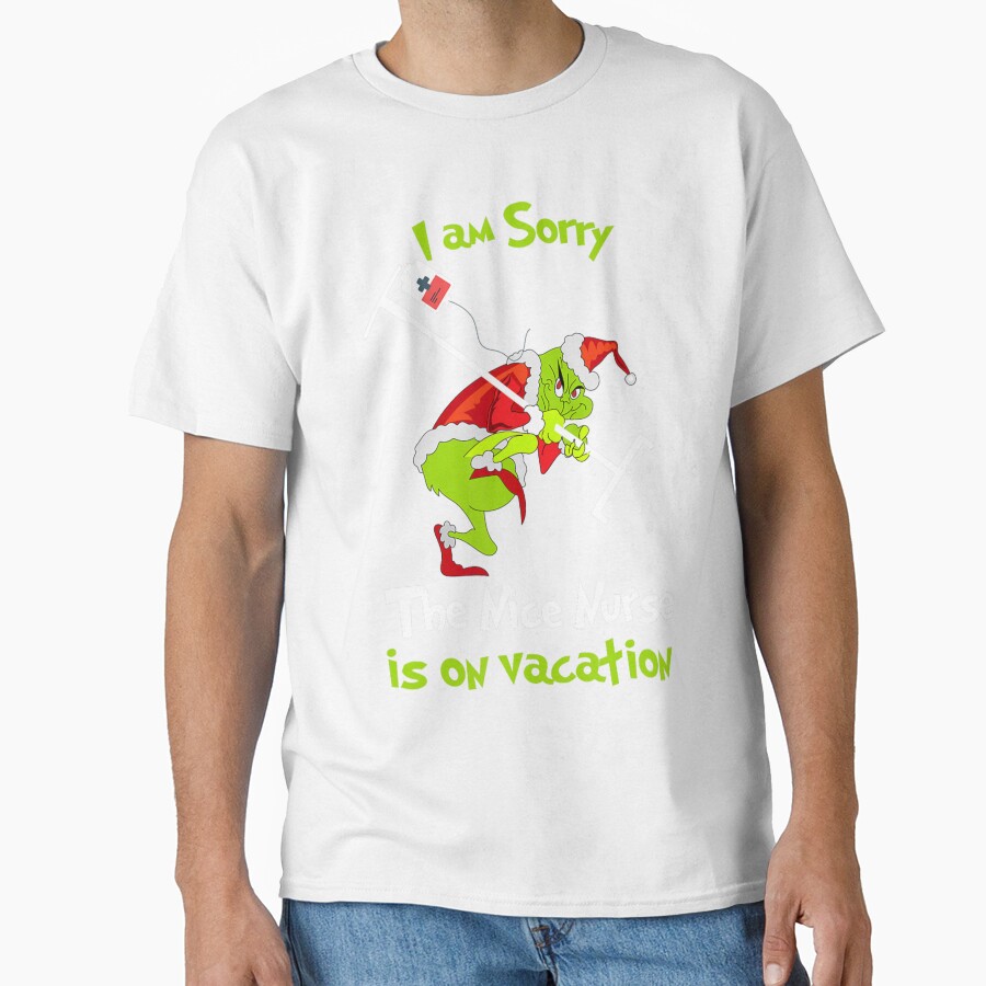 Grinch Funny Nurse Vacation Christmas Humor Design T-shirt - Image 2