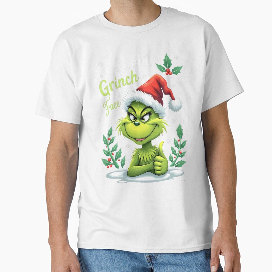 Art The Grinch Resting Grinch Face T-shirt - Image 2