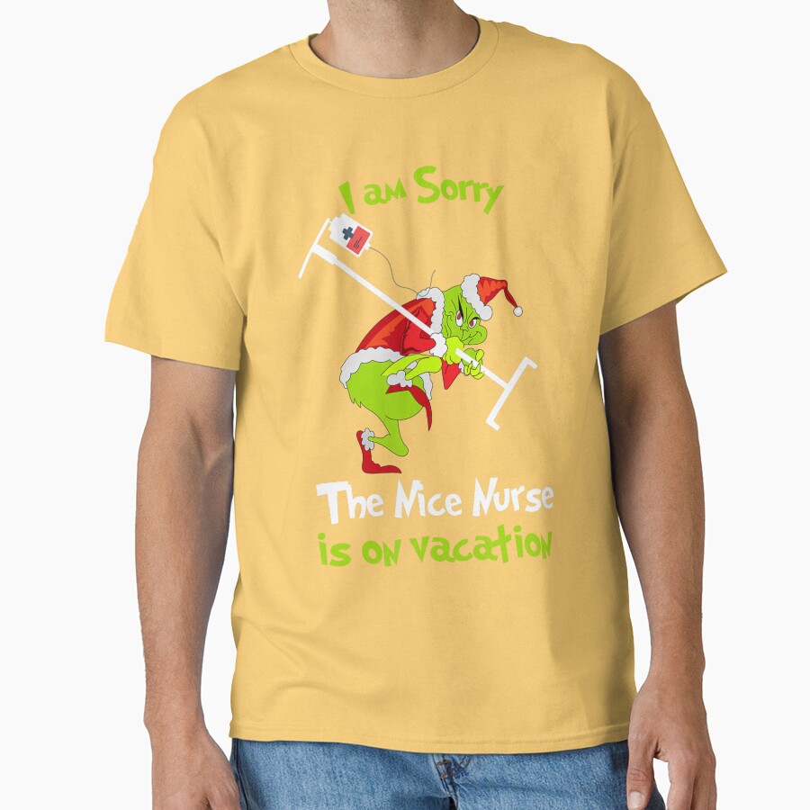 Grinch Funny Nurse Vacation Christmas Humor Design T-shirt - Image 6