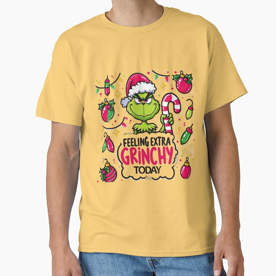 Grinch Extra Grinchy Christmas Mood Design T-shirt - Image 6