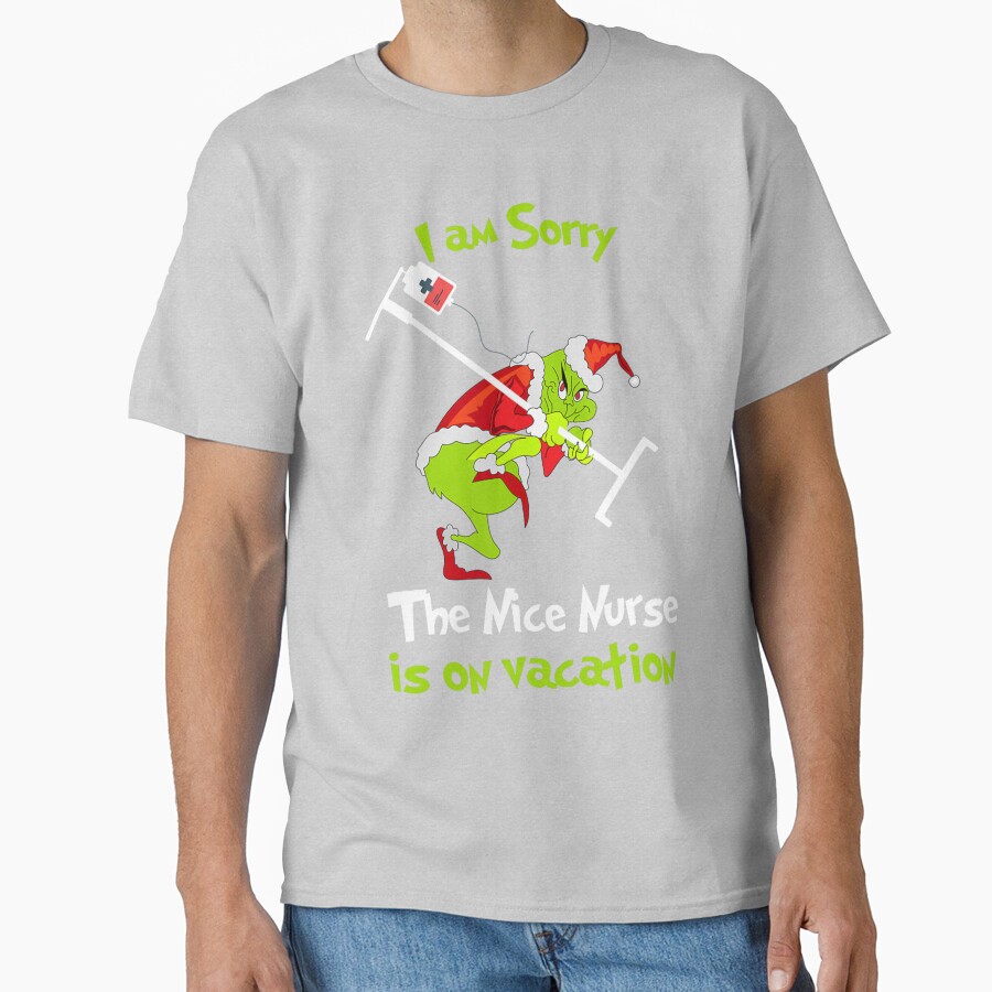 Grinch Funny Nurse Vacation Christmas Humor Design T-shirt - Image 3
