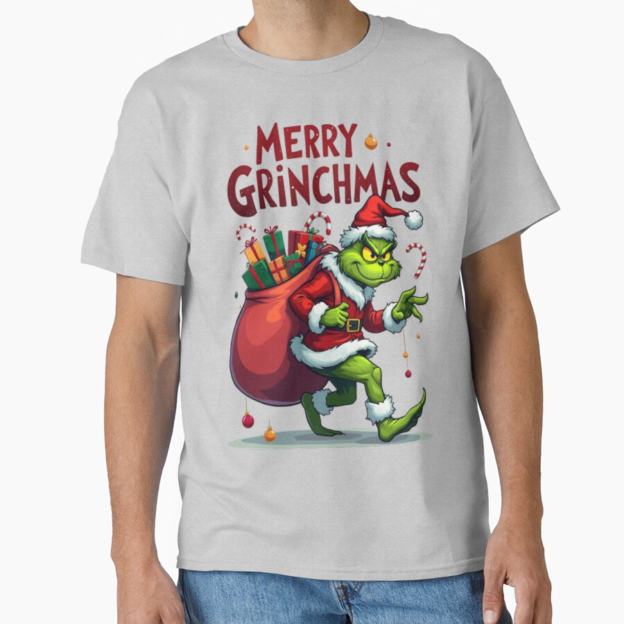 Grinch Funny Christmas Holiday Design T-shirt - Image 3