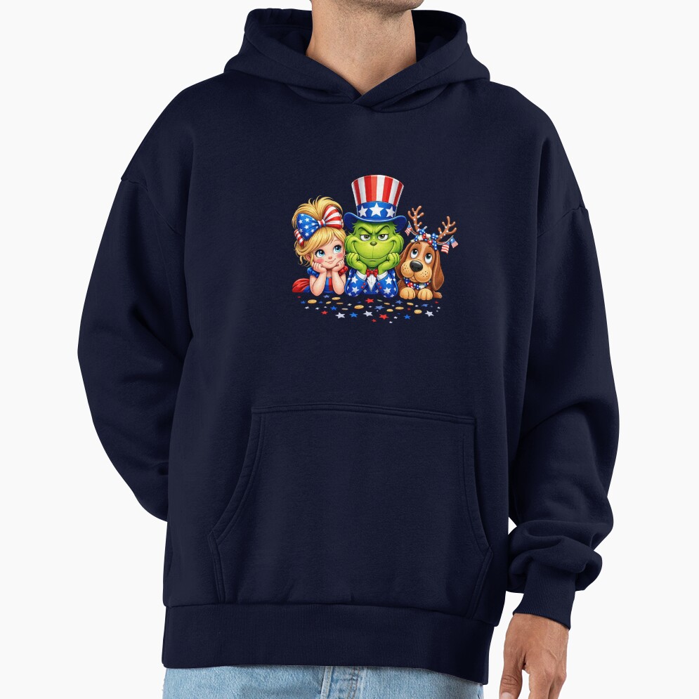 Patriotic Grinch Uncle Sam 4th Of July Hoodie - Image 5