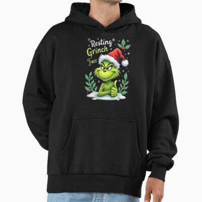 Art The Grinch Resting Grinch Face Hoodie