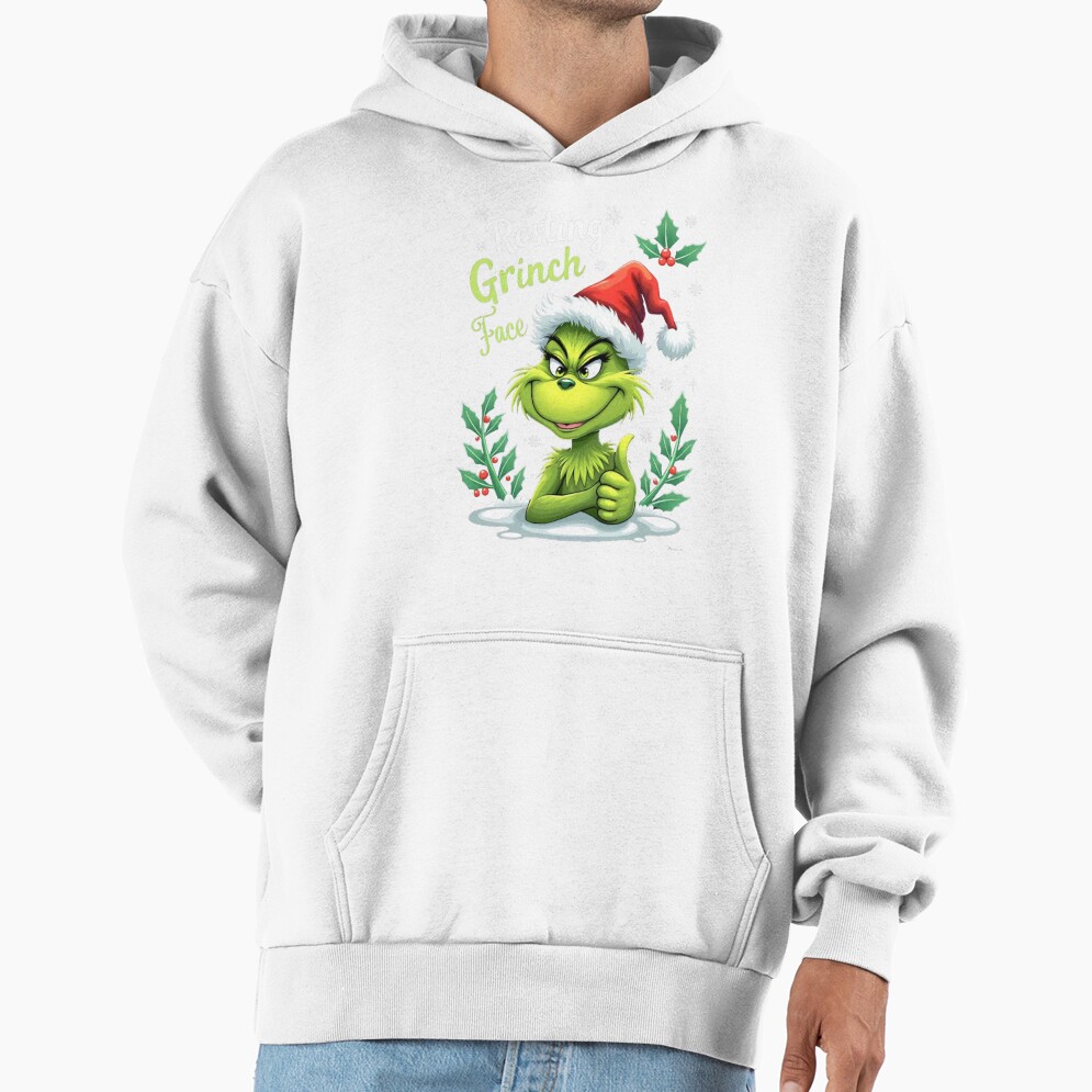 Art The Grinch Resting Grinch Face Hoodie - Image 2