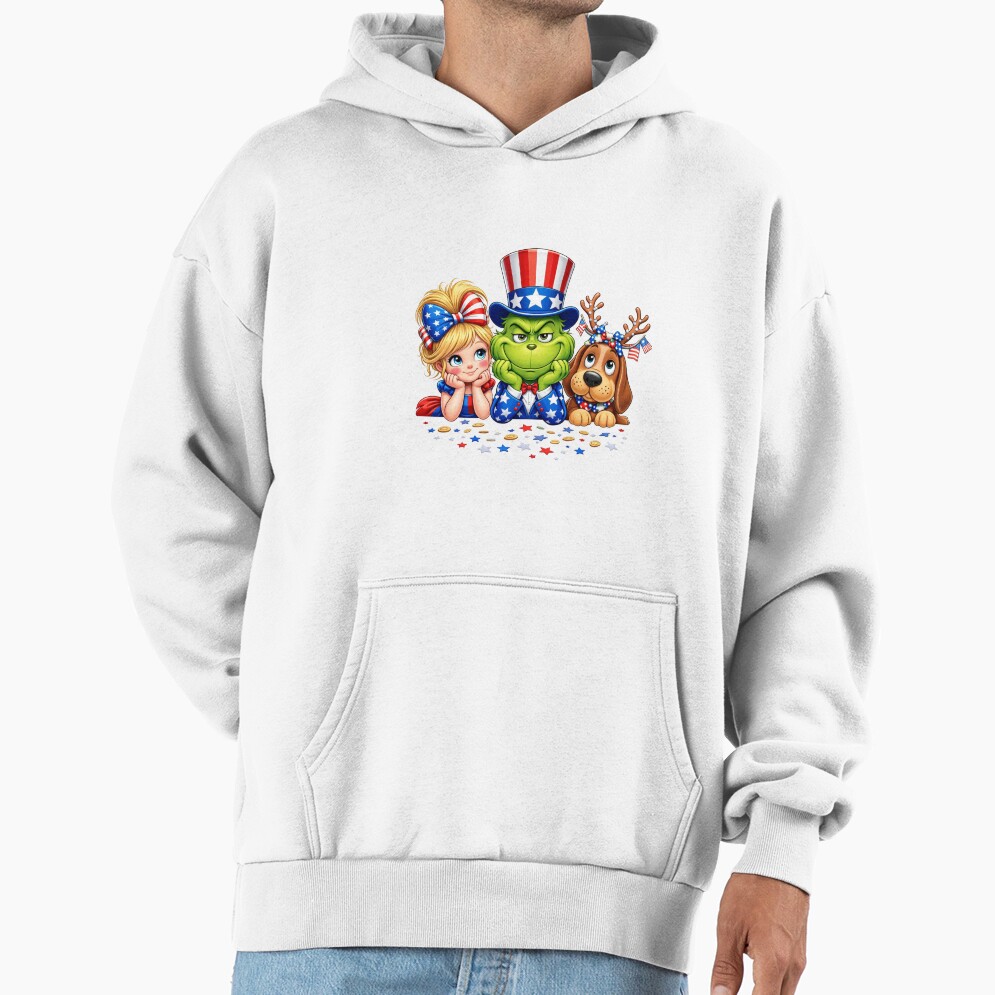 Patriotic Grinch Uncle Sam 4th Of July Hoodie - Image 2