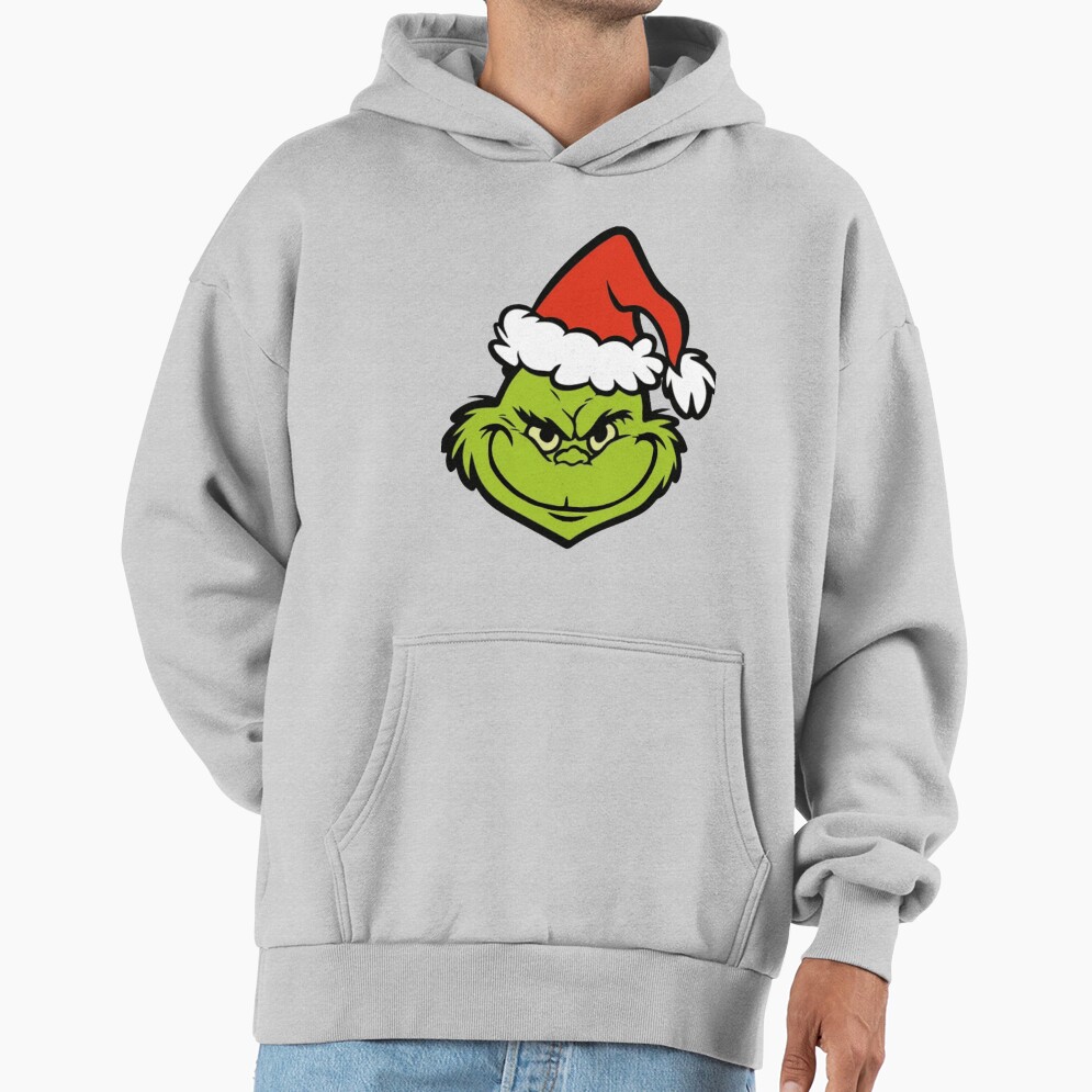 The Grinch Christmas Santa Hat Classic Holiday Hoodie - Image 4