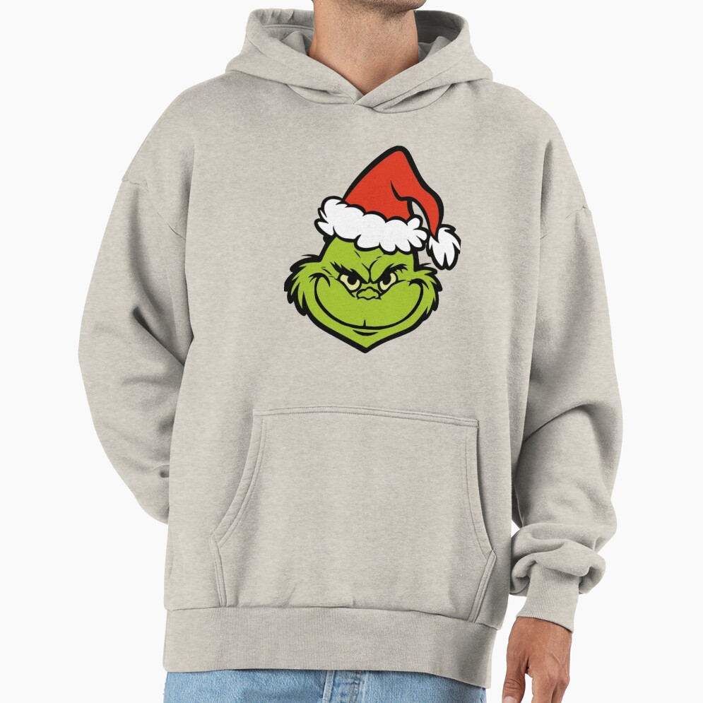 The Grinch Christmas Santa Hat Classic Holiday Hoodie - Image 3