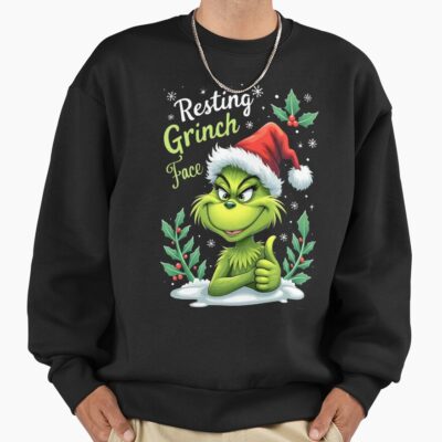 Art The Grinch Resting Grinch Face Sweatshirt