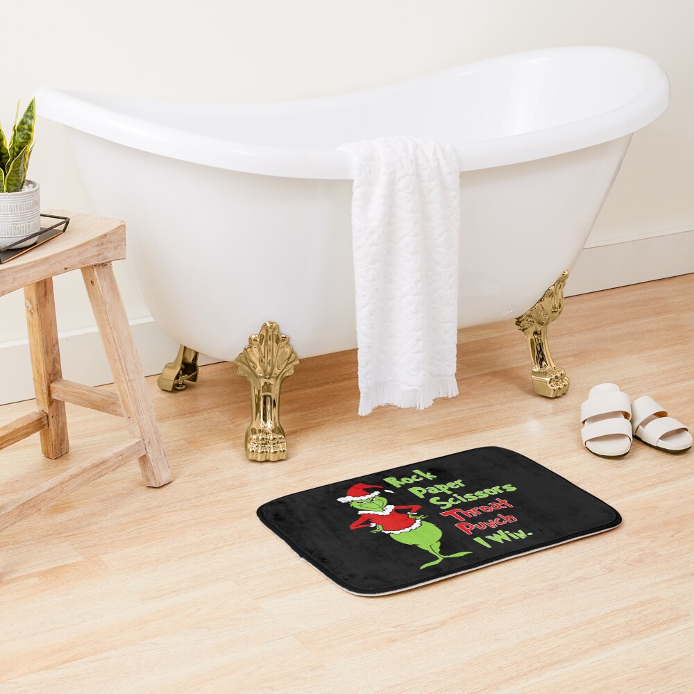 Grinch Christmas Funny Christmas Shirt Bath Mat - Image 2