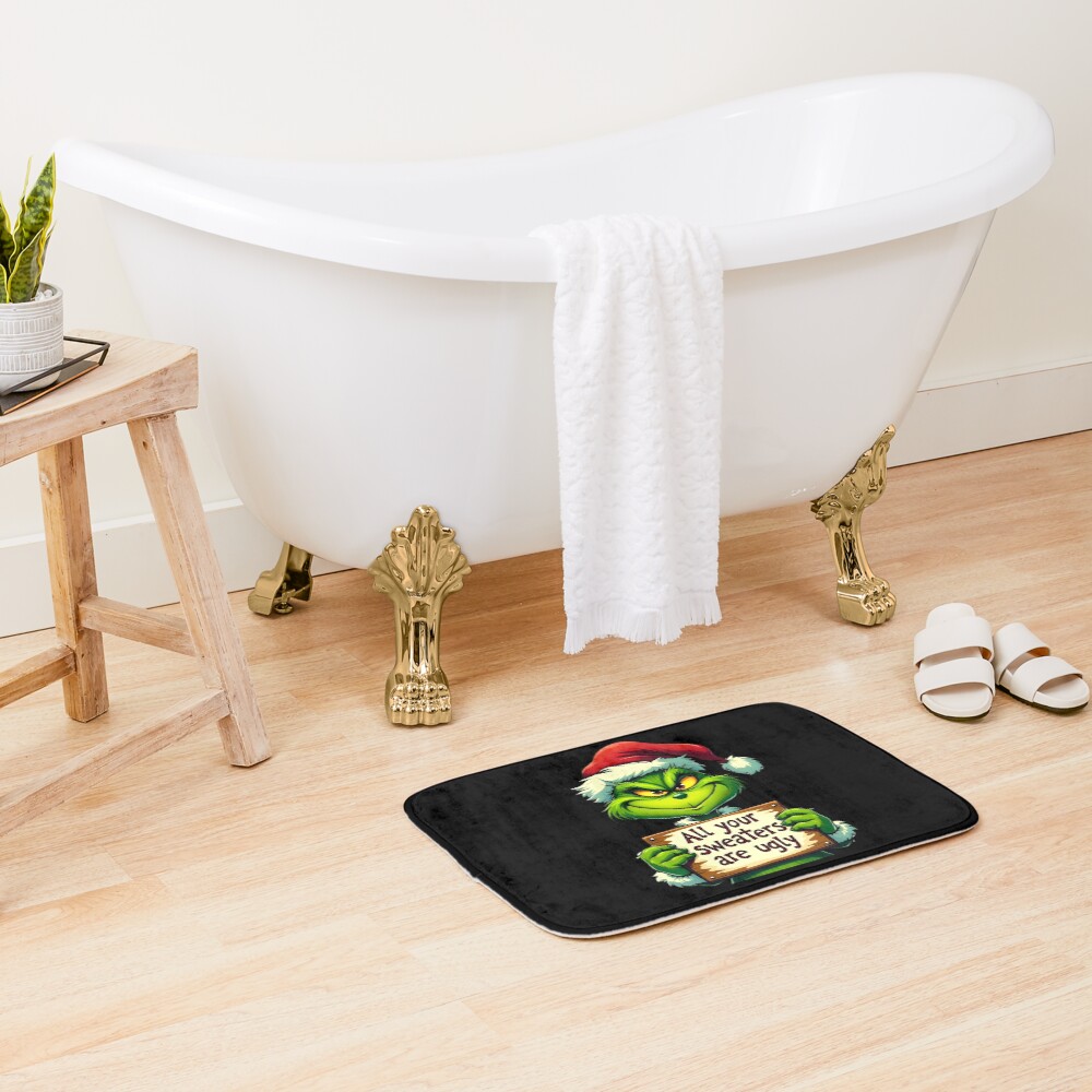 Best Art The Grinch Collection Bath Mat - Image 2