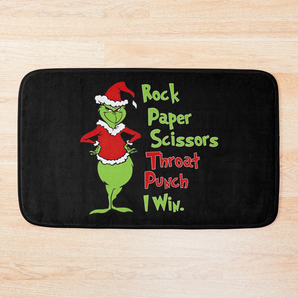 Grinch Christmas Funny Christmas Shirt Bath Mat