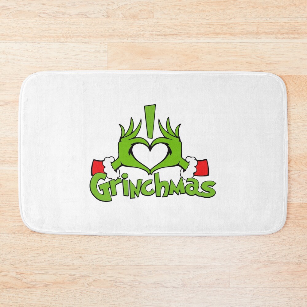 I Love Grinchmas Grinch Design Bath Mat