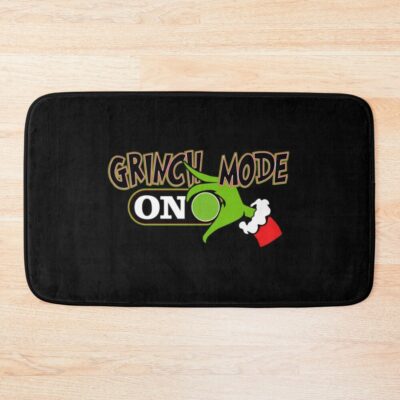 Grinch Mode On Funny Christmas Design Holiday Bath Mat