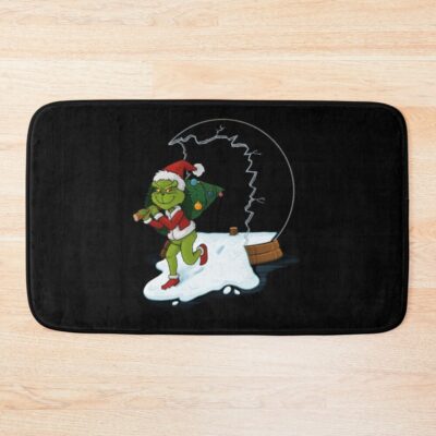 Grinch Funny Mischief Holiday Parody Art Bath Mat