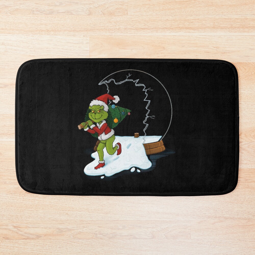 Grinch Funny Mischief Holiday Parody Art Bath Mat