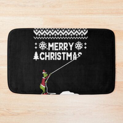 Grinch Christmas Funny Holiday Design Bath Mat