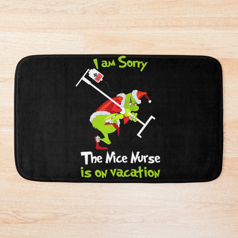 Grinch Funny Christmas Humor Design Bath Mat