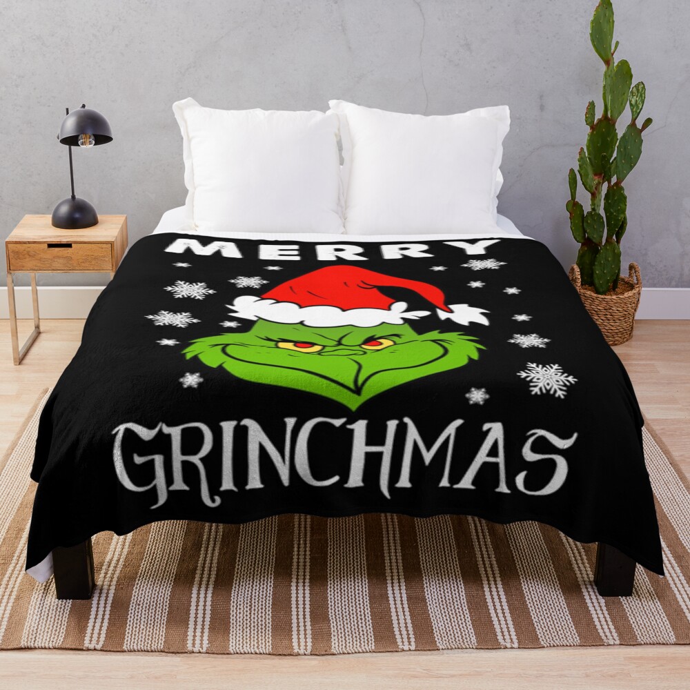 Hot Decor Merry Grinchmas Cute Throw Blanket
