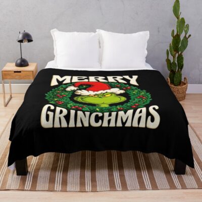 The Grinch Merry Grinchmas Graphic Throw Blanket