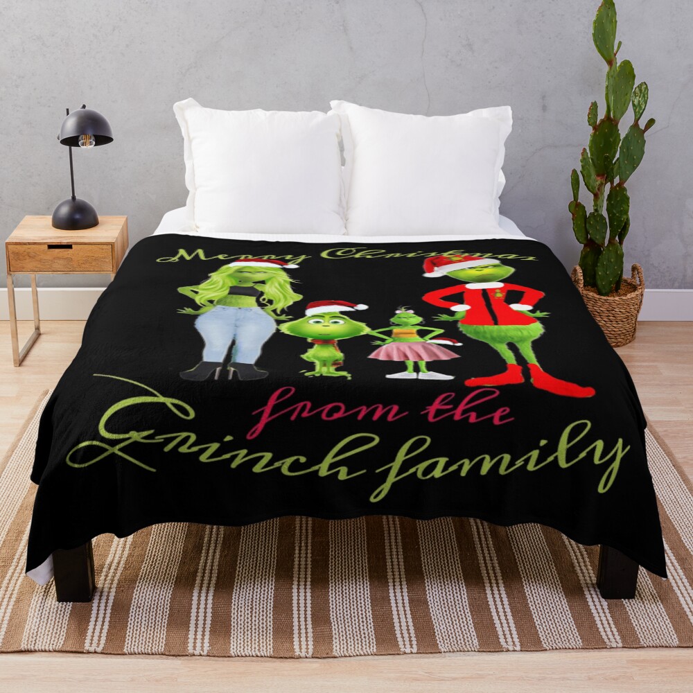Movie The Grinch Family Throw Blanket