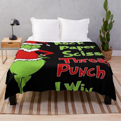 Grinch Christmas Funny Classic Design Throw Blanket
