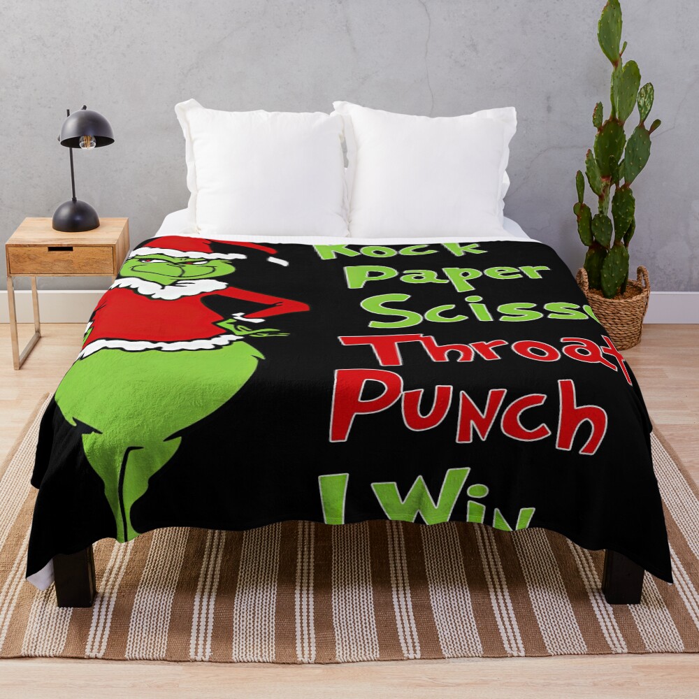 Grinch Christmas Funny Classic Design Throw Blanket