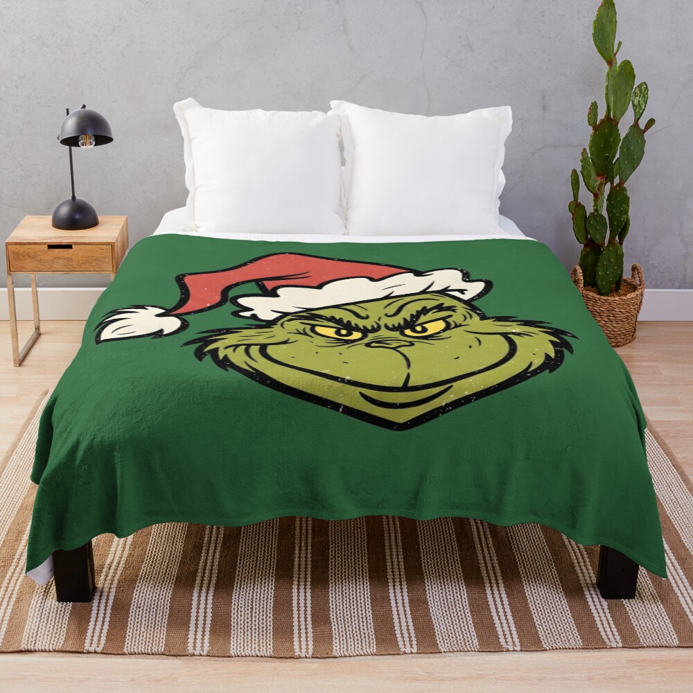 Hot Item Face The Grinch Throw Blanket