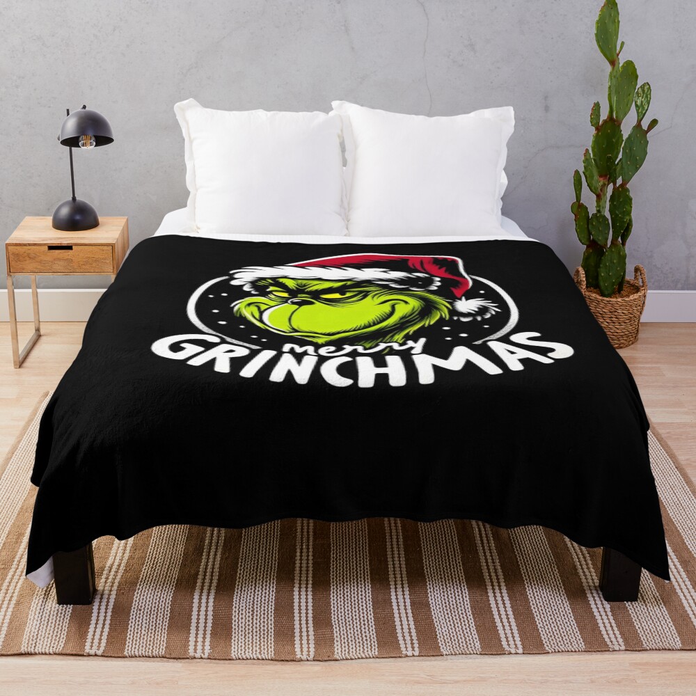 Hot Design Merry Grinchmas Throw Blanket