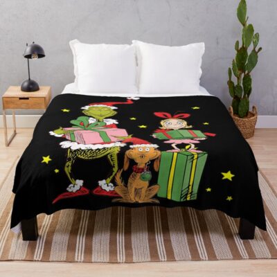 Christmas Grinchs Movies Lover Gift Throw Blanket
