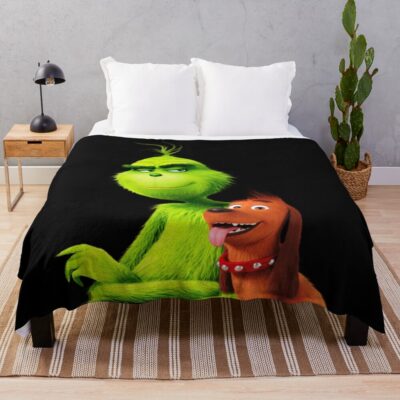 Grinchew Christmas Sticker Throw Blanket