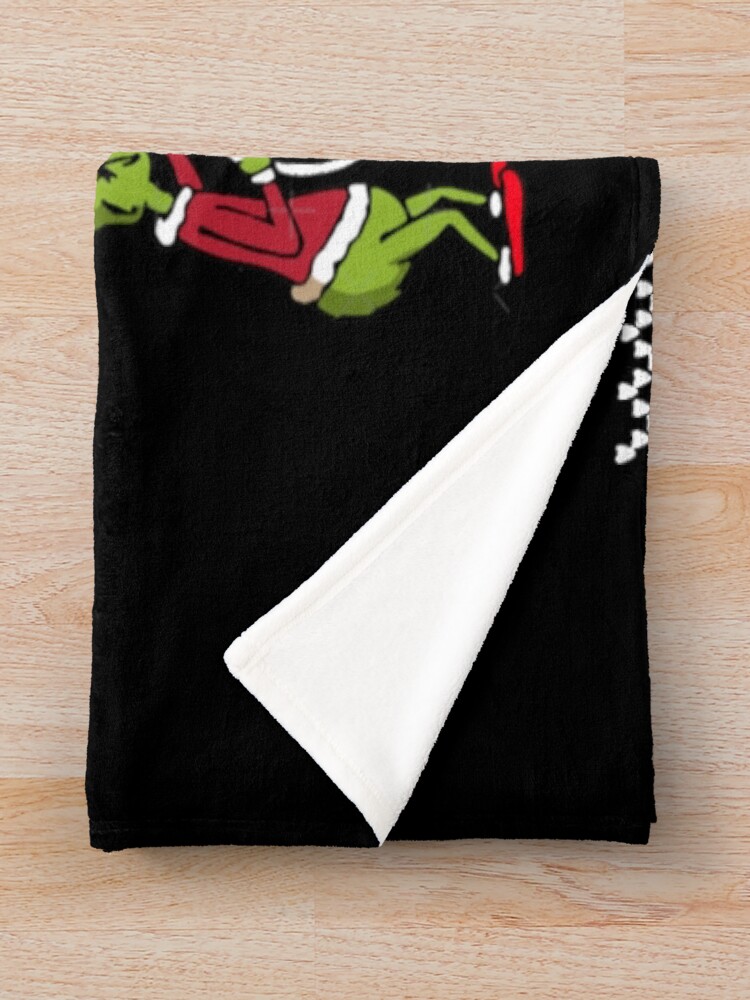Grinch Christmas Funny Holiday Design Throw Blanket - Image 2