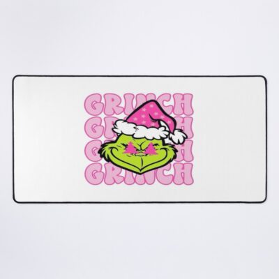Grinch Pink Christmas Retro Cute Aesthetic Design Mouse Pad