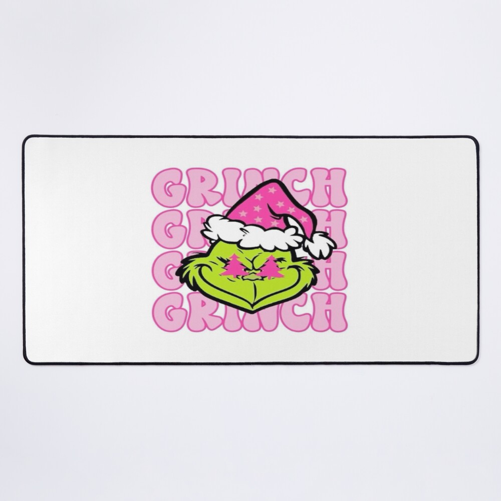 Grinch Pink Christmas Retro Cute Aesthetic Design Mouse Pad