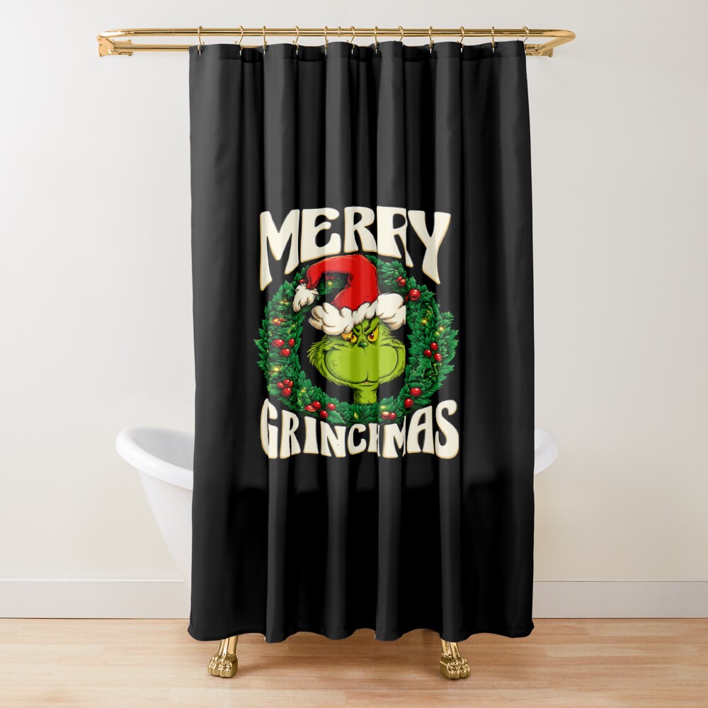 The Grinch Merry Grinchmas Graphic Shower Curtain