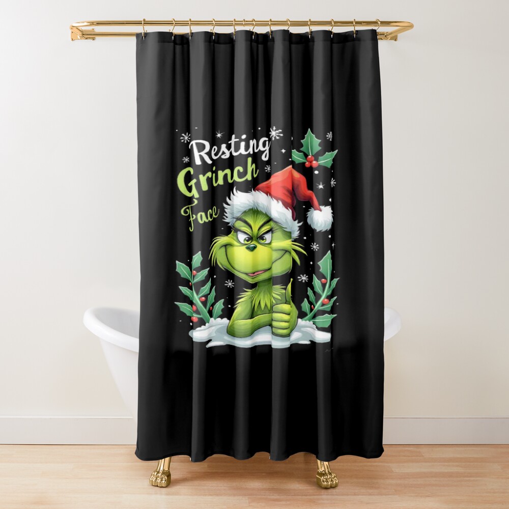 Art The Grinch Resting Grinch Face Shower Curtain