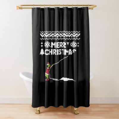 Grinch Christmas Funny Holiday Design Shower Curtain