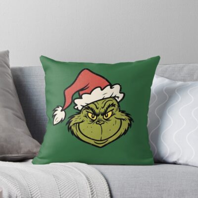Hot Item Face The Grinch Throw Pillow