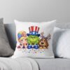 Patriotic Grinch Uncle Sam 4th Of July Throw Pillow